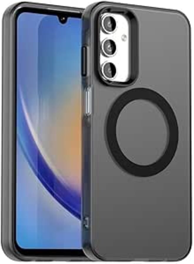 fascination magnetic phone case cover compatible with Samsung galaxy A15 Candy PC Hybrid TPU Shockproof Phone Case for Samsung galaxy A15 (Black)